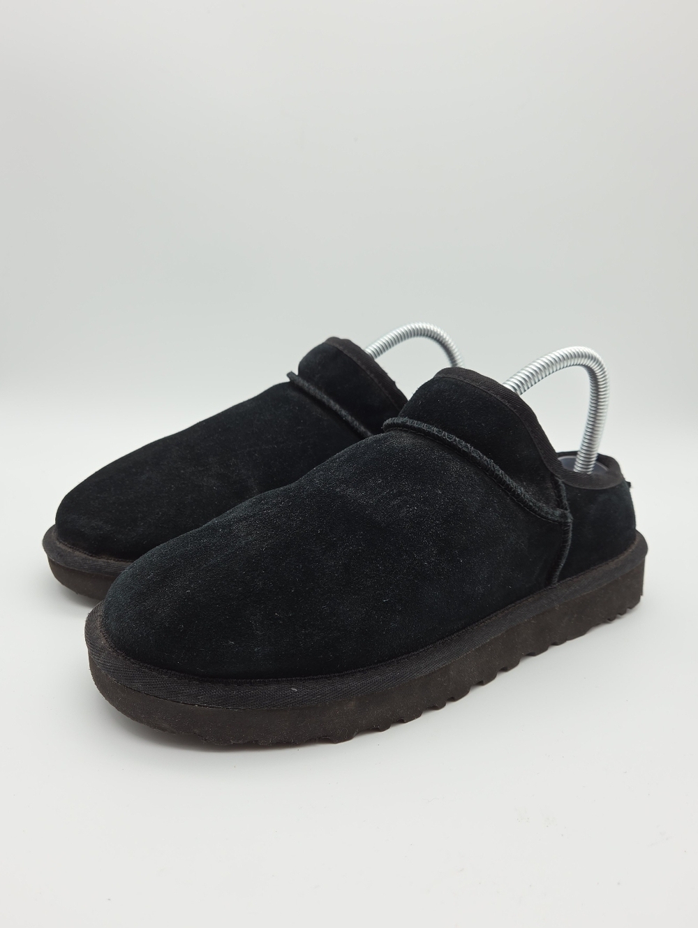 UGG Black Suede Slip-On Clog Mules - Picture 3 of 10